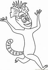 King Julien Coloring Pages Madagascar Happy Xiii Getdrawings Getcolorings Printable Coloringpages101 Wanted Most sketch template