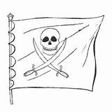 Roger Jolly Flag Coloring Pirates Surfnetkids sketch template