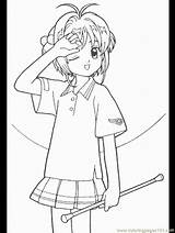 Sakura Coloring Pages Cardcaptor Popular sketch template
