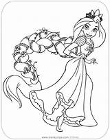 Rapunzel Coloring Pages Tangled Disneyclips Gothel Mother Crown Wearing Her Disney sketch template