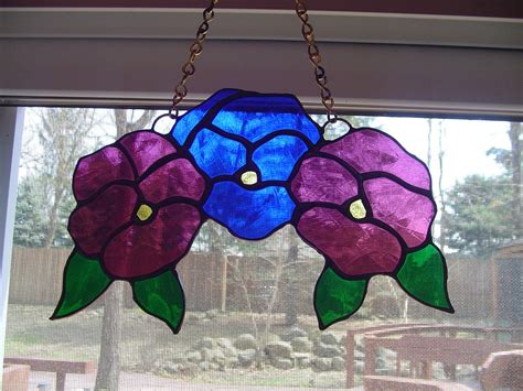 stained glass flower suncatcher