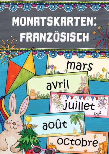 monatskarten franzoesisch unterrichtsmaterial
