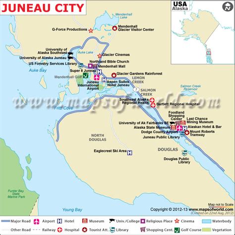 juneau map capital alaska juneau map