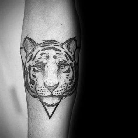 50 Geometric Tiger Tattoo Designs For Men Striped