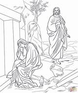 Tomb Coloring Empty Jesus Mary Magdalene Pages Appears Printable Resurrection Getcolorings Color sketch template