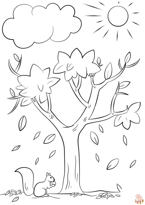 enjoy  beauty  fall  printable fall tree coloring pages