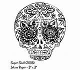 Skull Sugar Thaneeya Dead Skulls Outline sketch template