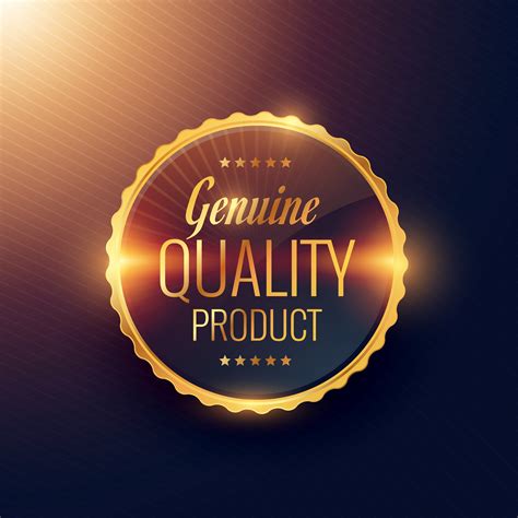 genuine quality product premium golden label badge design   vector art stock