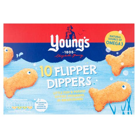 youngs  flipper dippers  fish fingers fish cakes scampi iceland foods