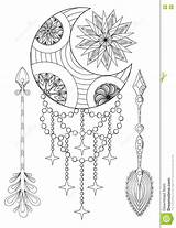 Bohemian Mandala Arrows Celestial Zentangle Dreamcatcher Sheets Lottie Wolf Fotolia sketch template