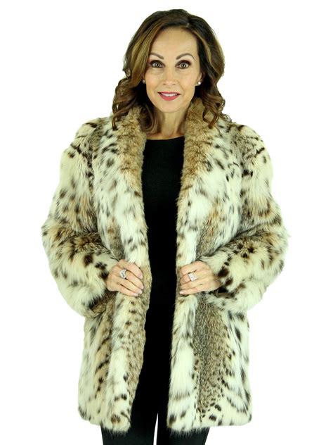natural cat lynx fur jacket women s fur jacket xs estate furs