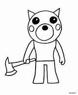 Piggy Roblox Coloring Pages Doggy Characters Printable Print Robby Pony Character Xcolorings sketch template
