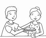Sharing Food Clipart Kids Coloring Children Pages Colouring Color Getdrawings Getcolorings Printable Clipground sketch template