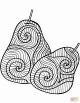 Coloring Pears Zentangle Two Pages sketch template