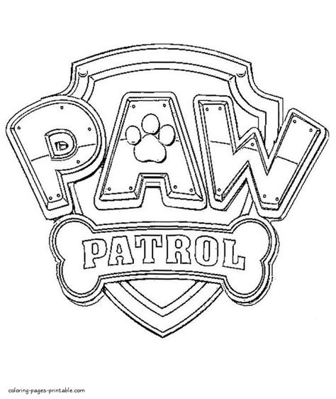 paw patrol characters coloring pages badge coloring pages printablecom