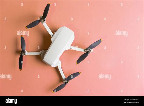 drone top view concept flying drone  flat background flat lay flat design copy space stock