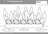 Frogs Speckled Five Little Printables Color Simple Super sketch template