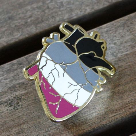 asexual pride pin ace pride pin anatomical heart pin etsy