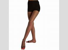 Ultra Sheer Control Top Toeless Black Pantyhose Regular Size 4