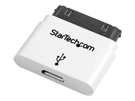 startechcom white apple  pin dock  micro usb adapter iphone ipod ipad charging data