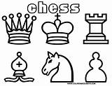 Chess Pieces Coloring Printable Pages Kids Board Print Game Games Gif Piece Colouring Set Clipart Sports Children Clip Sets King sketch template