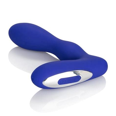 Silicone Wireless Pleasure Probe Blue Prostate Massager On