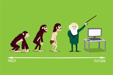 Human Evolution Of Man Charles Darwin Technology Art Print Poster 18x12