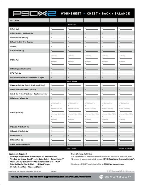 P90x2 Worksheets