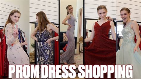step mom takes teenage step daughter prom dress shopping prom dress try on haul youtube