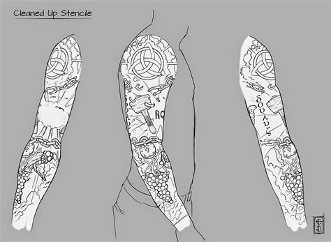 blank sleeve tattoo template  tattoo ideas