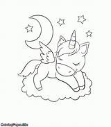 Unicorn Coloring Pages Sleeping Cloud Kids Color Night Draw Rainbow Horse Coloringpages Site Print Mermaid Disney Drawings Posters Tutorial Name sketch template