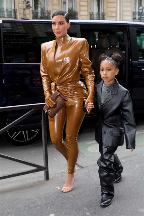 kim kardashian dons balmain latex outfit as she steps out after kanye s