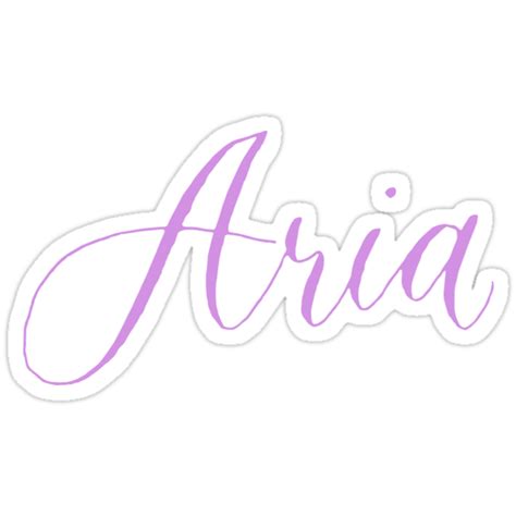 aria modern calligraphy name design stickers by chee