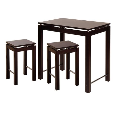 winsome linea pc pub kitchen set island table   stools  oj