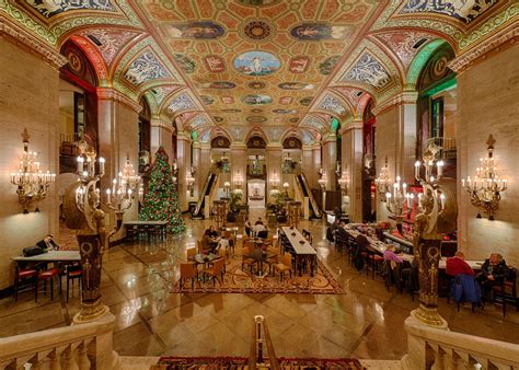 palmer house hotel lobby  restored    glory curbed chicago