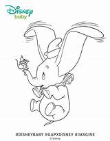 Dumbo Coloring Pages Disney Drawing Baby Getdrawings Getcolorings sketch template
