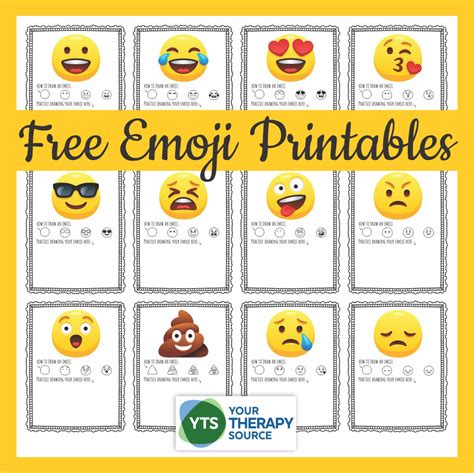 emoji printables   draw emoji faces  therapy source