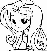 Coloring Girls Pony Little Pages Fluttershy Equestria Princess Cute Printable sketch template