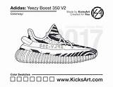 350 V2 Yeezy Boost Adidas Coloring Drawing Pages Shoe Stencil Shoes Drawings Color Sneaker Expensive Materials Draw Choose Board sketch template