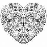 Coloring Pages Heart Hearts Adults Mandala Adult Printable Mandalas Drawing Kids Valentines sketch template