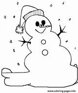 Coloring Snowman Winter Easy Pages Printable sketch template