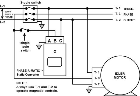 static phase converter   start  idler motor