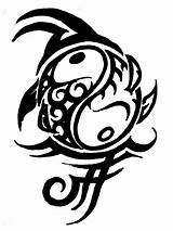 Tribal Pisces Tattoo Details sketch template