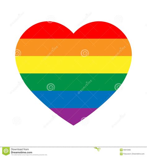 lgbt rainbow pride flag in a shape of heart lesbian gay bisexual