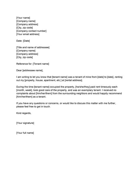 writing  reference letter template