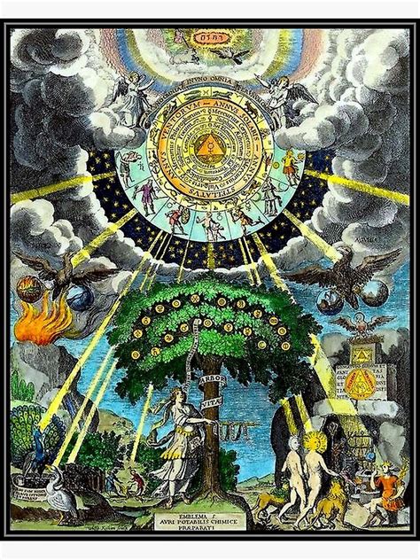 alchemical hermetric  mystical emblems print poster  sale