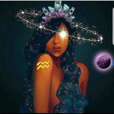 aquarius art celestial woman headdress  moon
