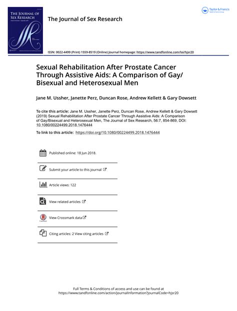 Pdf Sexual Rehabilitation After Prostate Cancer Through Assistive