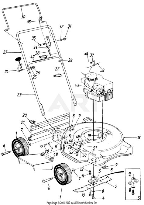 mtd    ers push mower  parts diagram  mower assembly