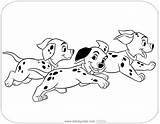 101 Dalmatians Puppies Coloring Dalmatian Clipart Running Pages Cartoon Clip Disney Disneyclips Printable Cliparts Cruella Vil Library Funstuff sketch template